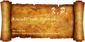 Kacsándi Patrik névjegykártya